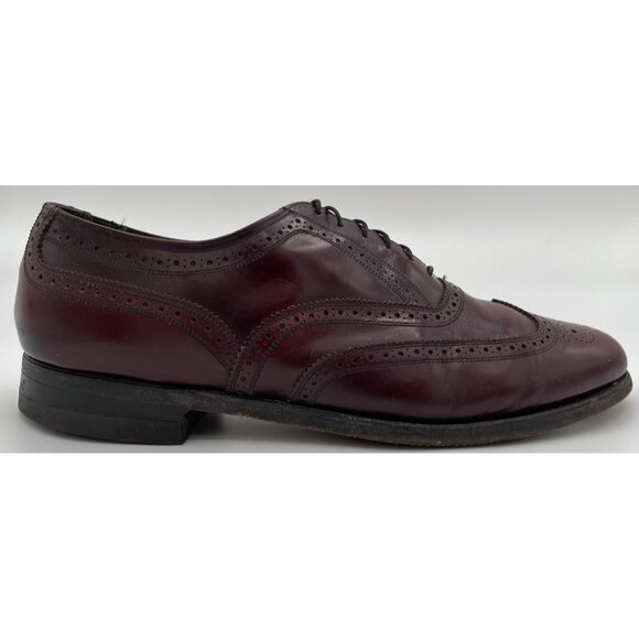 Vintage Florsheim Imperial Men’s 11C Wingtip Oxford Burgundy Leather Dress Shoes - Picture 6 of 12